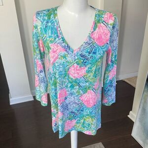 Lilly Pulitzer Pima Cotton V-Neck Top S